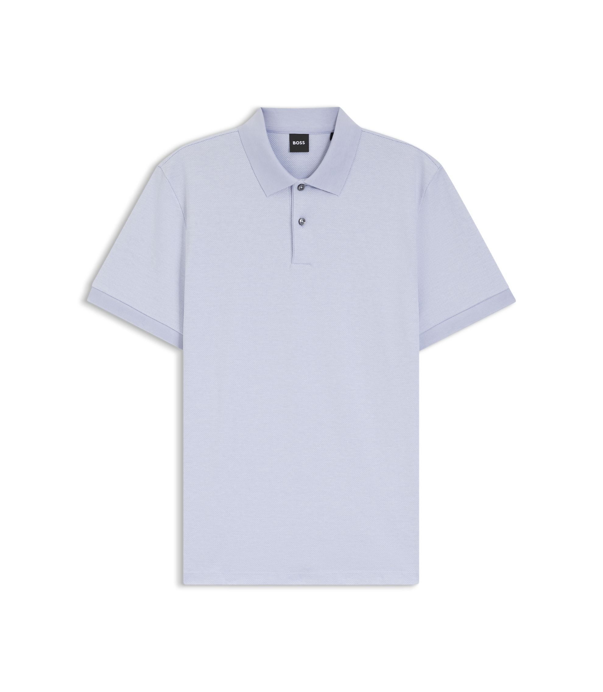 Boss Bubble Structure Polo Shirt In Cotton Light Purple