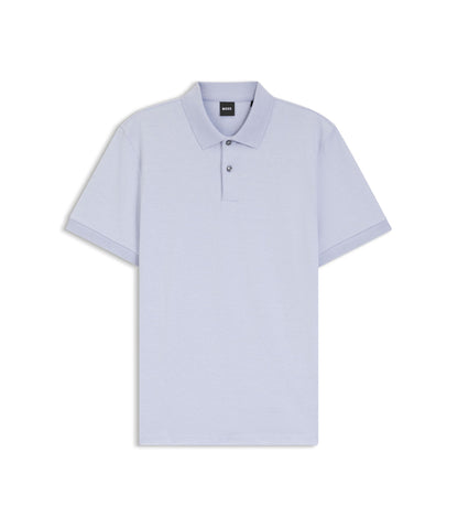 Boss Bubble Structure Polo Shirt In Cotton Light Purple