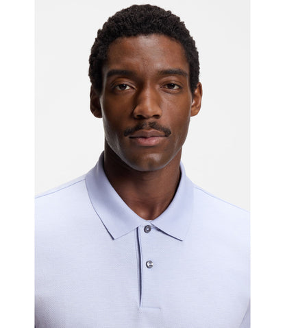 Boss Bubble Structure Polo Shirt In Cotton Light Purple
