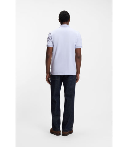 Boss Bubble Structure Polo Shirt In Cotton Light Purple