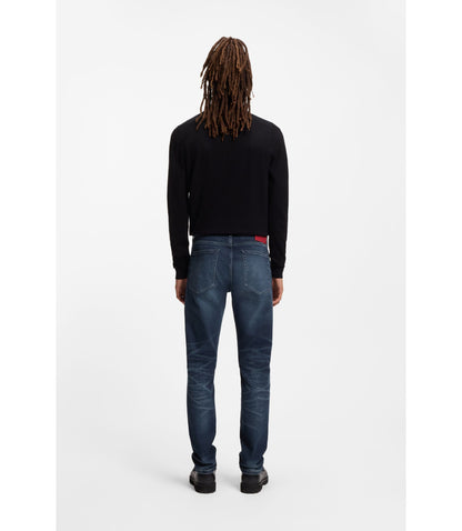 Hugo Blue Extra Slim Fit Jeans In Stretch Denim Dark Blue