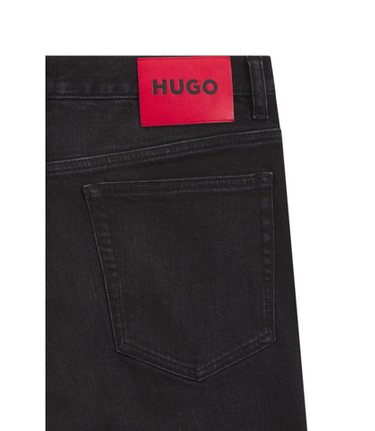 Hugo Black Slim Fit Jeans In Stretch Denim Dark Grey
