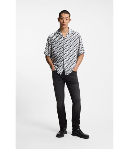 Hugo Black Slim Fit Jeans In Stretch Denim Dark Grey
