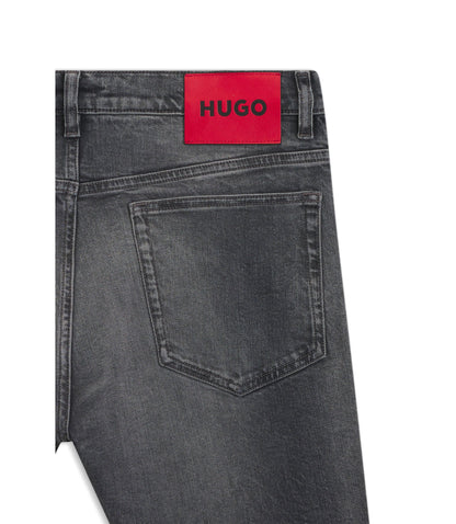 Hugo Grey Slim Fit Jeans In Stretch Denim Grey