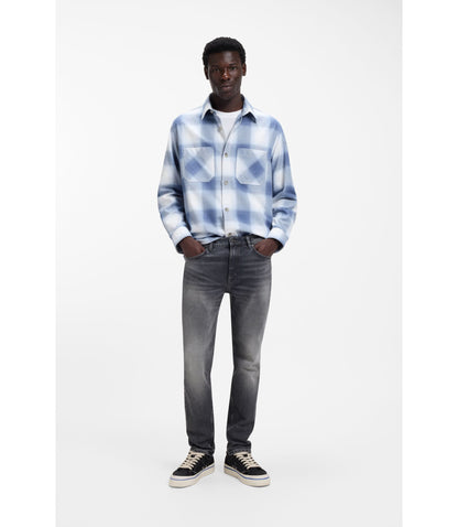 Hugo Grey Slim Fit Jeans In Stretch Denim Grey