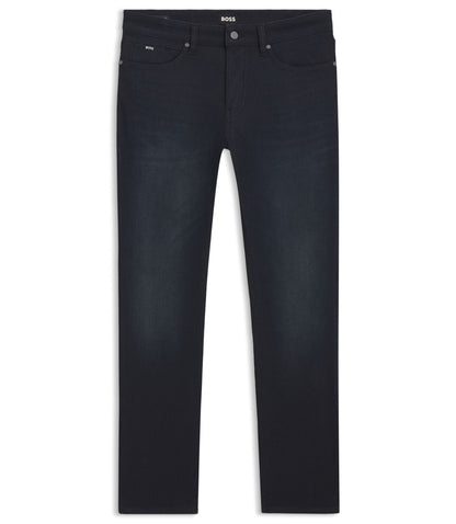 Boss Delaware Blue Slim Fit Jeans In Knitted Denim Dark Blue