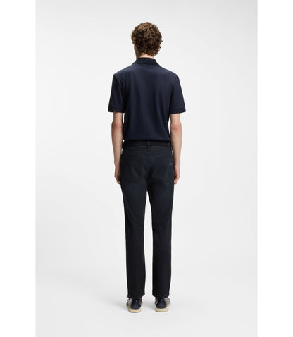 Boss Delaware Blue Slim Fit Jeans In Knitted Denim Dark Blue