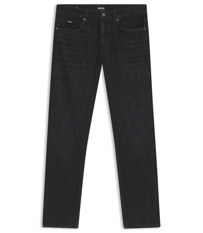 Boss Delaware Grey Slim Fit Jeans In Wrinkle Resistant Denim Black