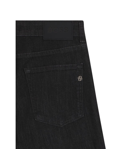 Boss Delaware Grey Slim Fit Jeans In Wrinkle Resistant Denim Black