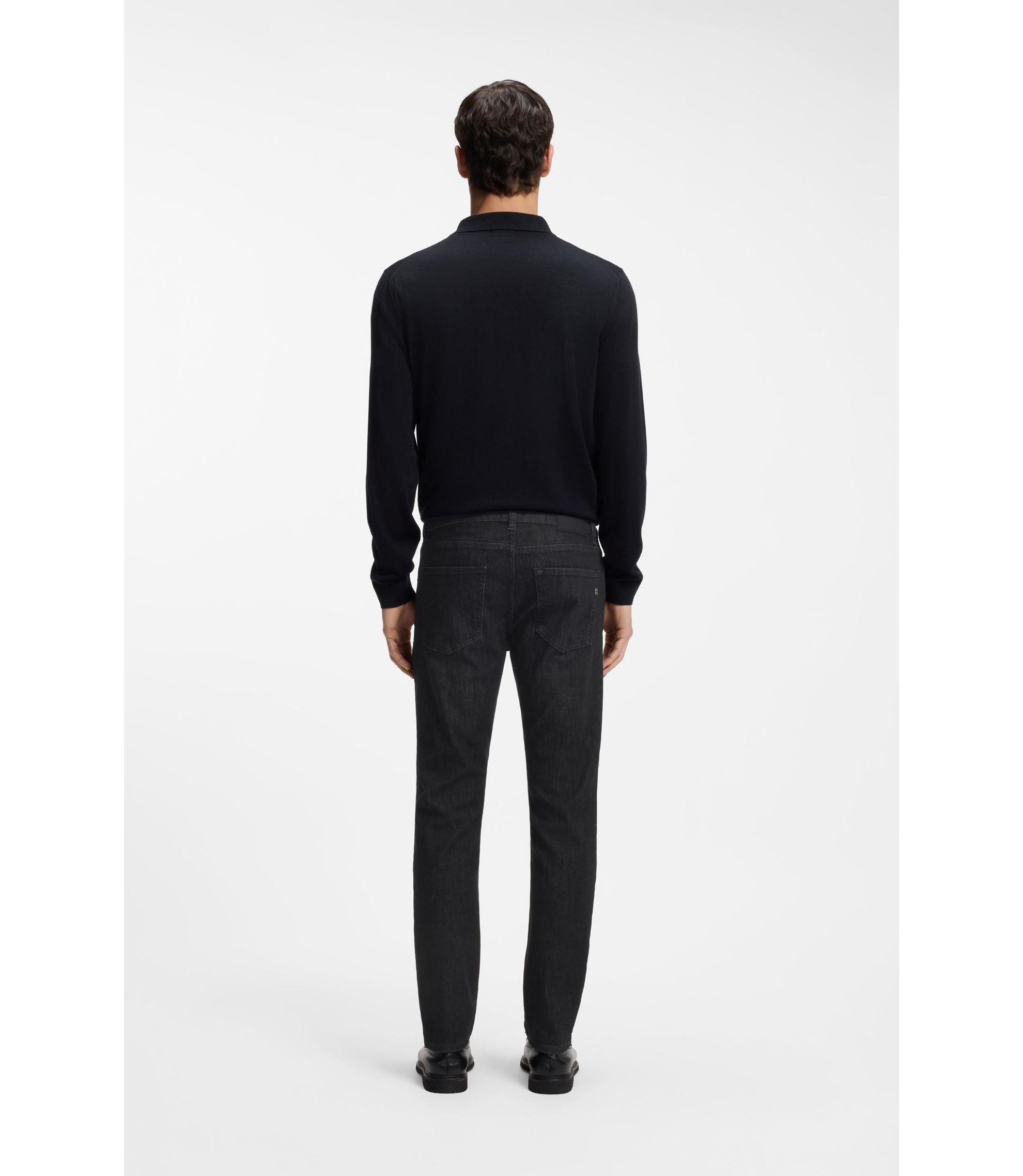Boss Delaware Grey Slim Fit Jeans In Wrinkle Resistant Denim Black