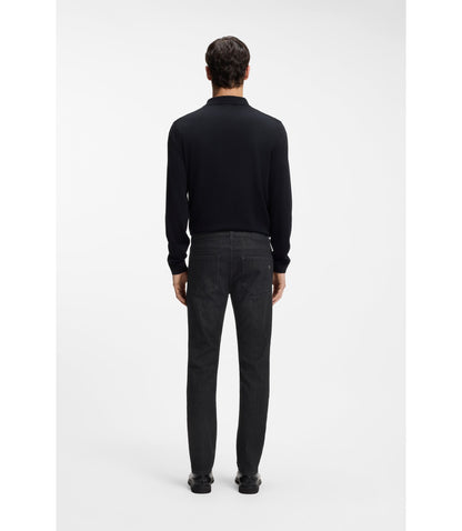 Boss Delaware Grey Slim Fit Jeans In Wrinkle Resistant Denim Black