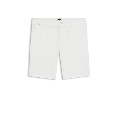 Boss Modern Fit Shorts In Stretch Cotton Twill White