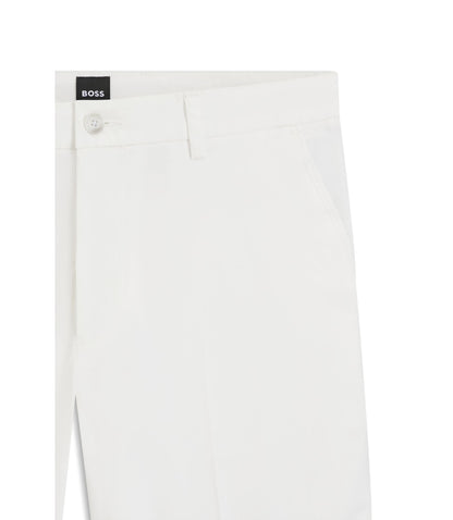 Boss Modern Fit Shorts In Stretch Cotton Twill White