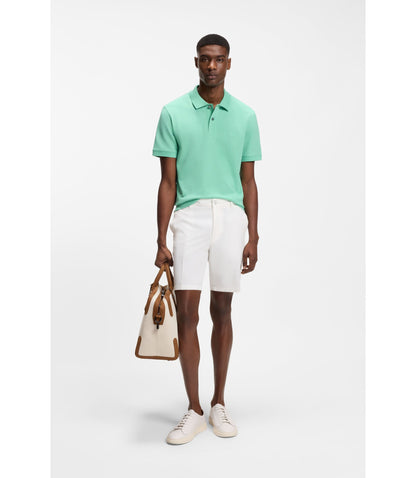 Boss Modern Fit Shorts In Stretch Cotton Twill White