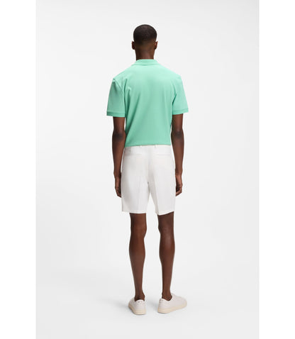 Boss Modern Fit Shorts In Stretch Cotton Twill White