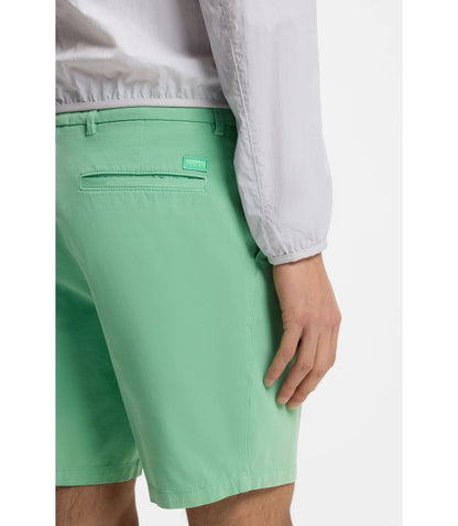 Boss Modern Fit Shorts In Stretch Cotton Twill Light Green