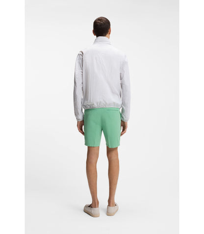 Boss Modern Fit Shorts In Stretch Cotton Twill Light Green