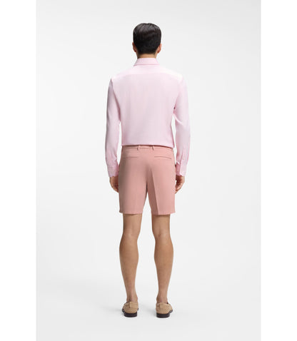 Boss Modern Fit Shorts In Stretch Cotton Twill Light Pink