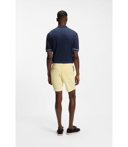 Boss Modern Fit Shorts In Stretch Cotton Twill Light Yellow