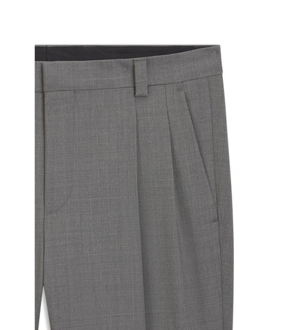 Hugo Extra Slim Fit Trousers In Virgin Wool Dobby Grey