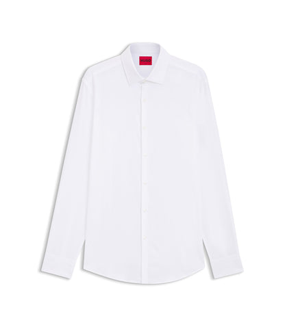 Hugo Slim Fit Shirt With Logo Jacquard White