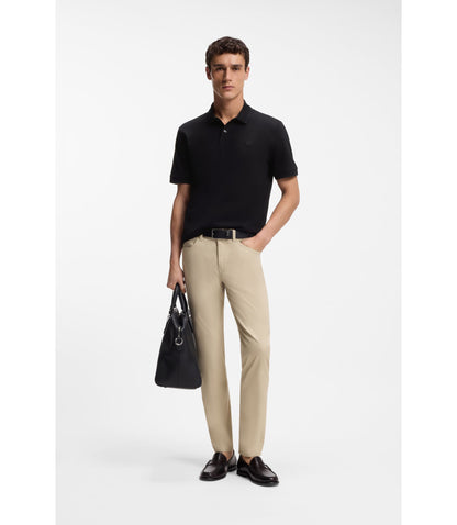 Boss Cotton Piqu Polo Shirt With Double B Monogram Black