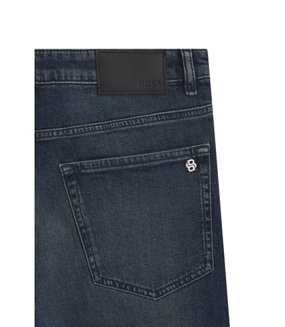Boss Maine Blue Regular Fit Jeans In Comfort Stretch Denim Dark Blue
