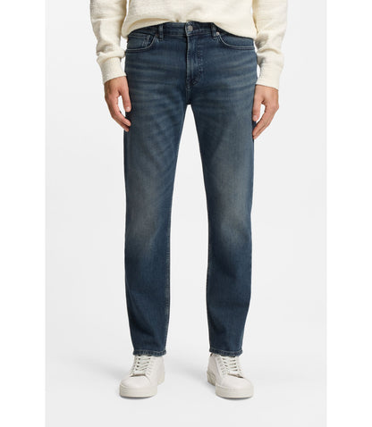 Boss Maine Blue Regular Fit Jeans In Comfort Stretch Denim Dark Blue