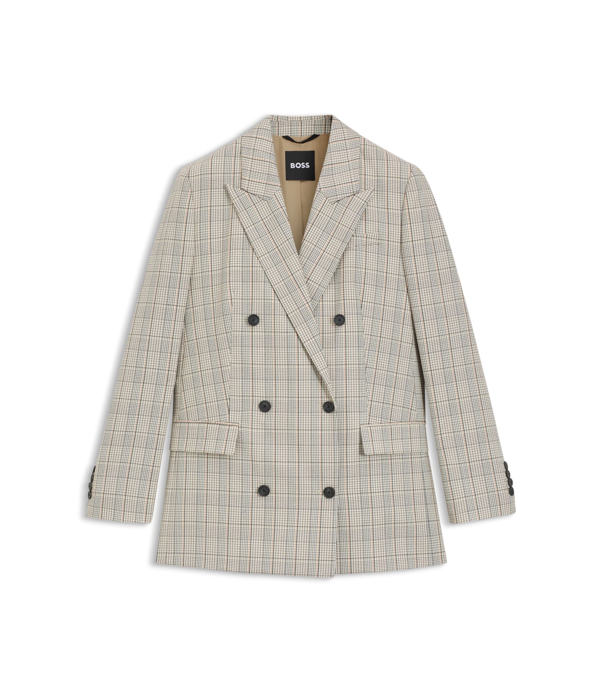 Boss Checked Regular Fit Blazer In Stretch Wool Patterned Women's