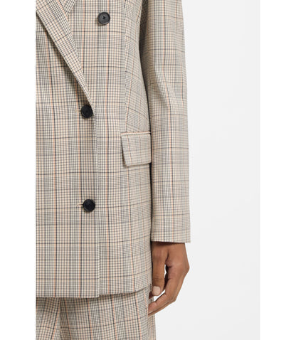 Boss Checked Regular Fit Blazer In Stretch Wool Patterned Women's