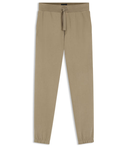Boss Embroidered Logo Tracksuit Bottoms In Cotton Terry Light Brown