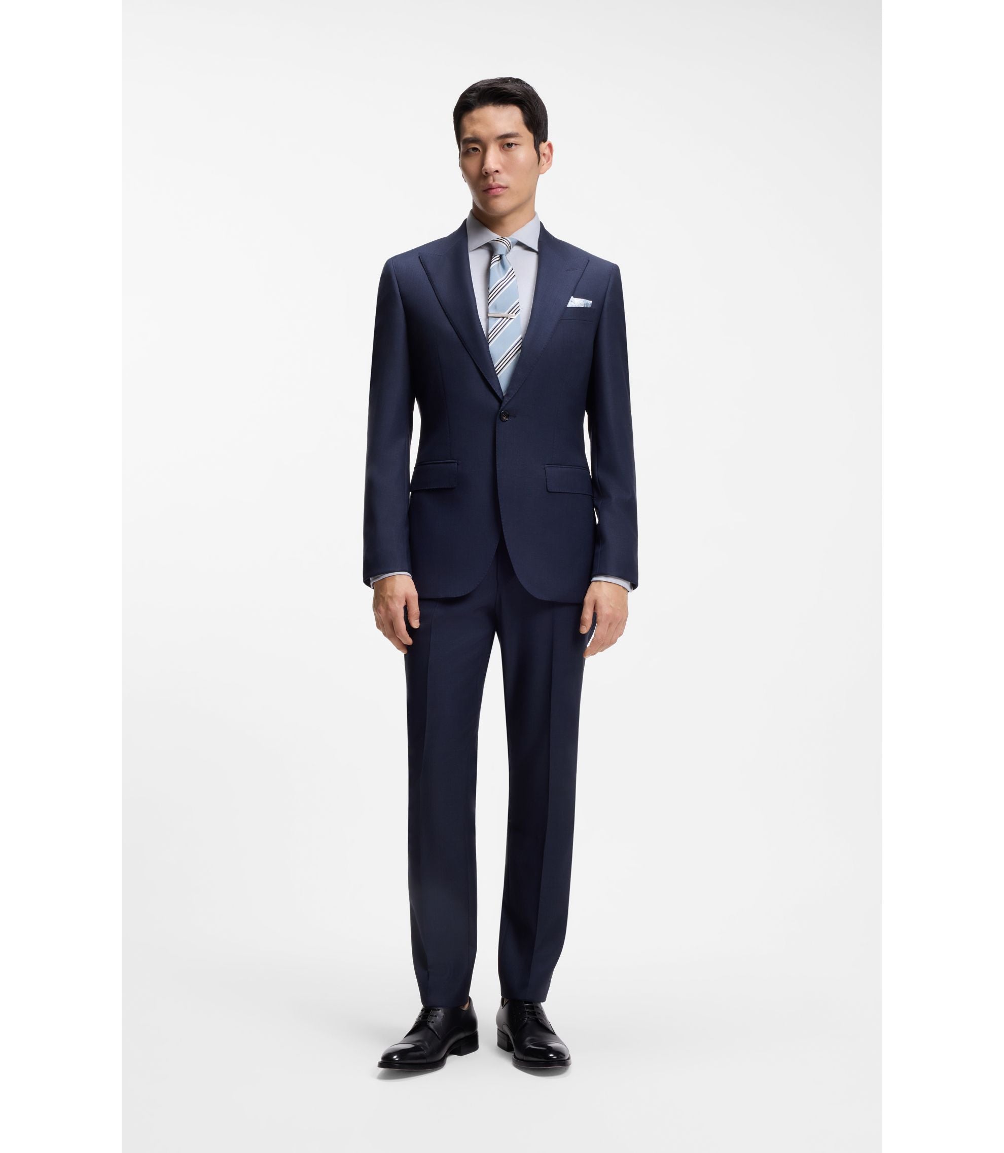 Boss Slim Fit Shirt In A Wrinkle Resistant Cotton Blend Silver