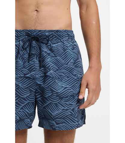 Hugo Swim Shorts With Logo Artwork Light Blue