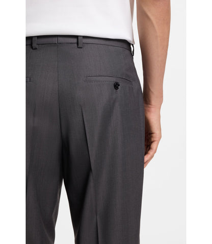 Boss Water Repellent Regular Fit Trousers In Virgin Wool Black