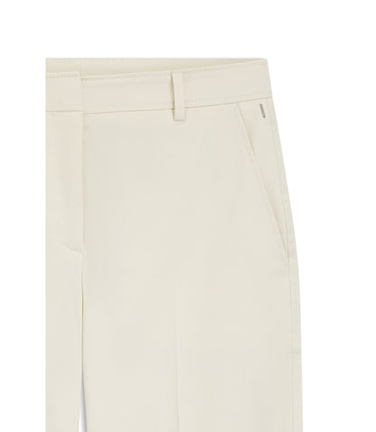 Boss Regular Fit Trousers In Stretch Cotton White Women's