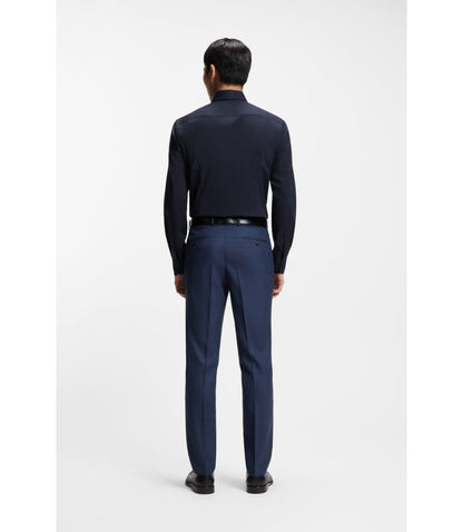 Boss Easy Iron Slim Fit Shirt In Stretch Cotton Poplin Dark Blue