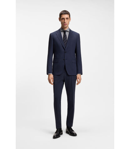 Boss Easy Iron Slim Fit Shirt In Stretch Cotton Dark Blue