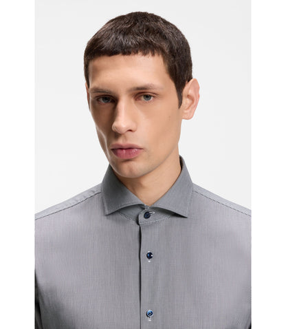 Boss Easy Iron Slim Fit Shirt In Stretch Cotton Dark Blue