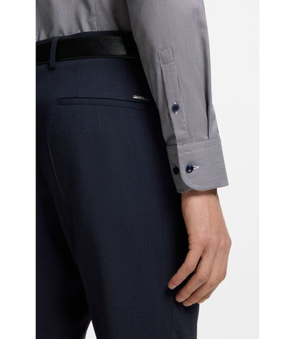 Boss Easy Iron Slim Fit Shirt In Stretch Cotton Dark Blue