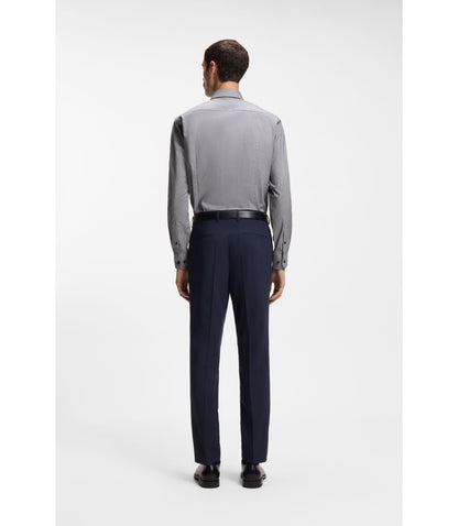 Boss Easy Iron Slim Fit Shirt In Stretch Cotton Dark Blue