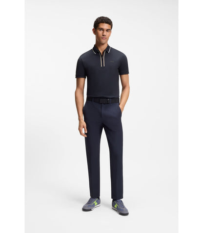 Boss Active Slim Fit Polo Shirt In Moisture Wicking Stretch Cotton Dark Blue