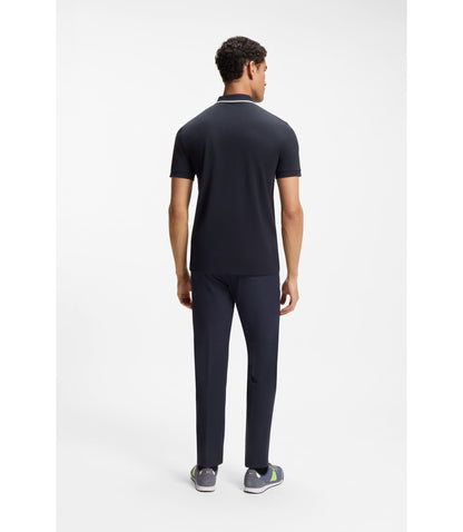 Boss Active Slim Fit Polo Shirt In Moisture Wicking Stretch Cotton Dark Blue