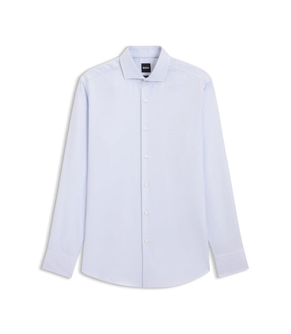 Boss Slim Fit Shirt In Cotton Twill Light Blue