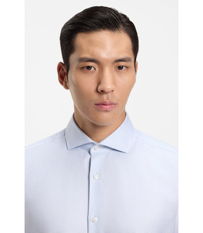 Boss Slim Fit Shirt In Cotton Twill Light Blue