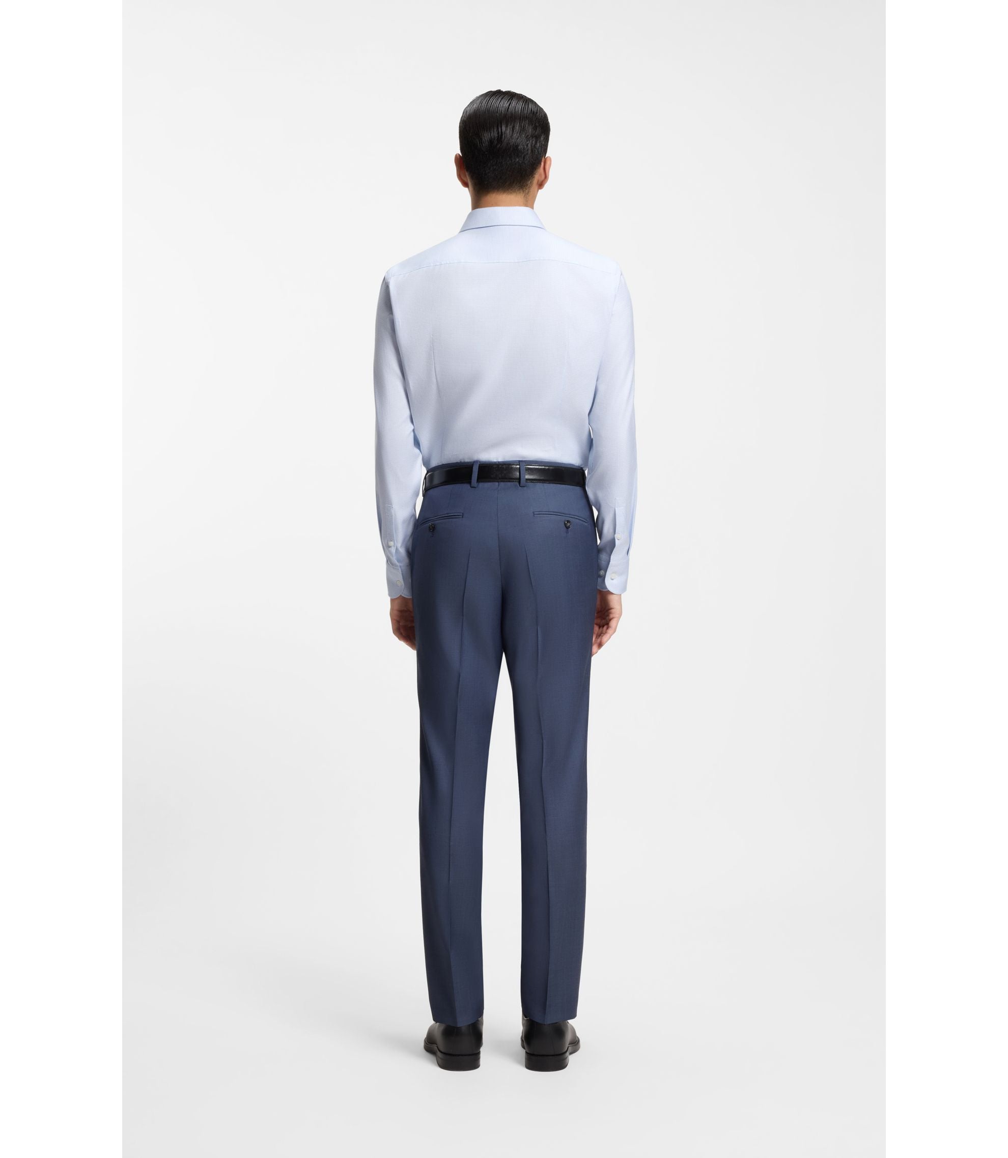Boss Slim Fit Shirt In Cotton Twill Light Blue