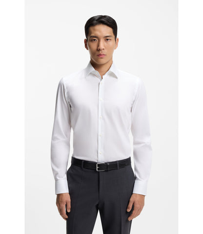 Boss Easy Iron Slim Fit Shirt In Cotton Poplin White