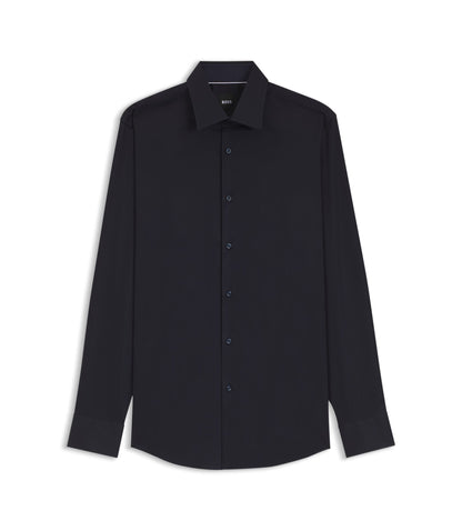 Boss Easy Iron Slim Fit Shirt In Cotton Poplin Dark Blue