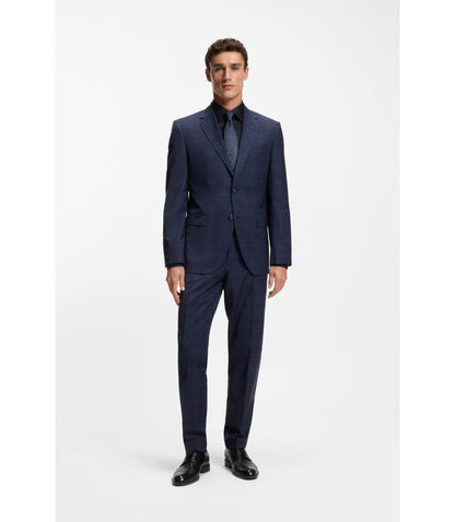 Boss Easy Iron Slim Fit Shirt In Cotton Poplin Dark Blue