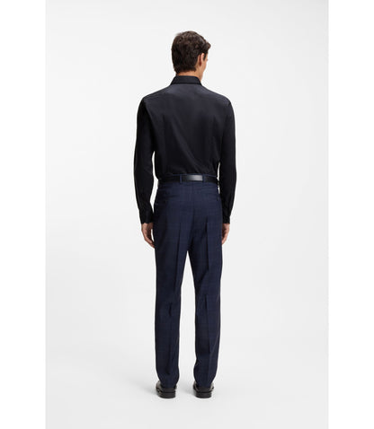 Boss Easy Iron Slim Fit Shirt In Cotton Poplin Dark Blue