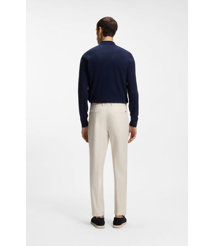 Boss Washable Tapered Fit Trousers In Stretch Fabric White